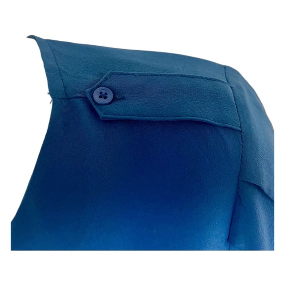 Joie Collarless V-Neck Long Sleeve Silk Blouse - Picture 5 of 7